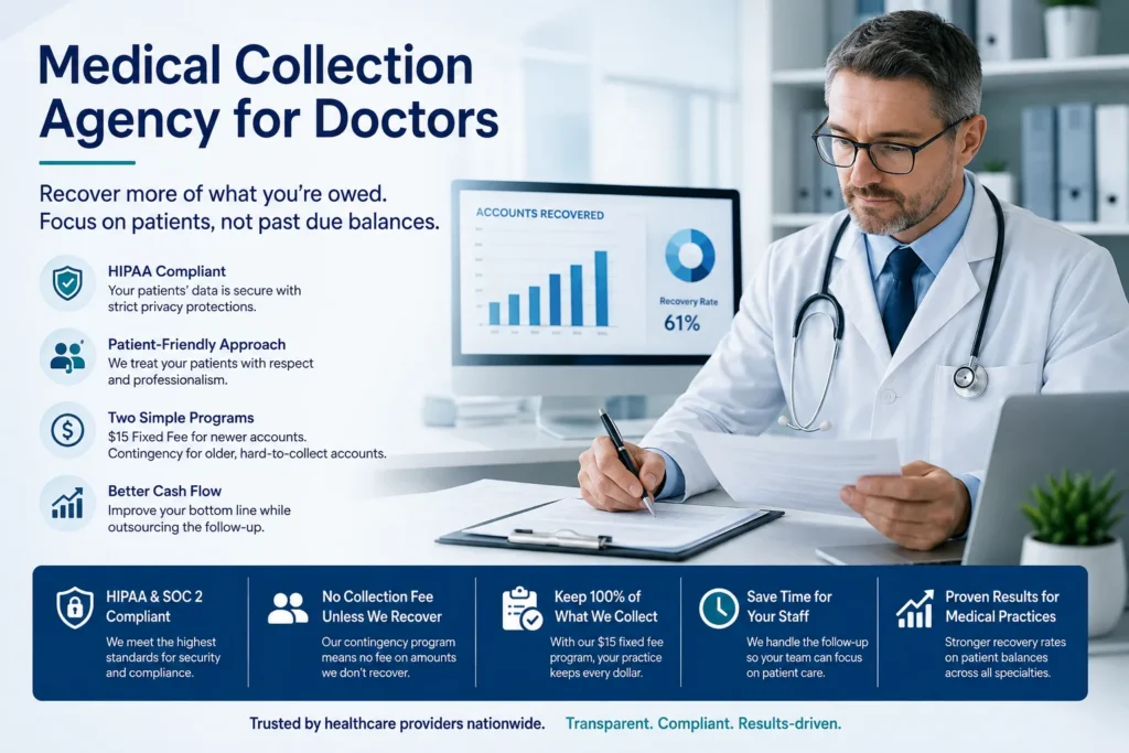 medical collection agency for doctors, highly rated and compliant